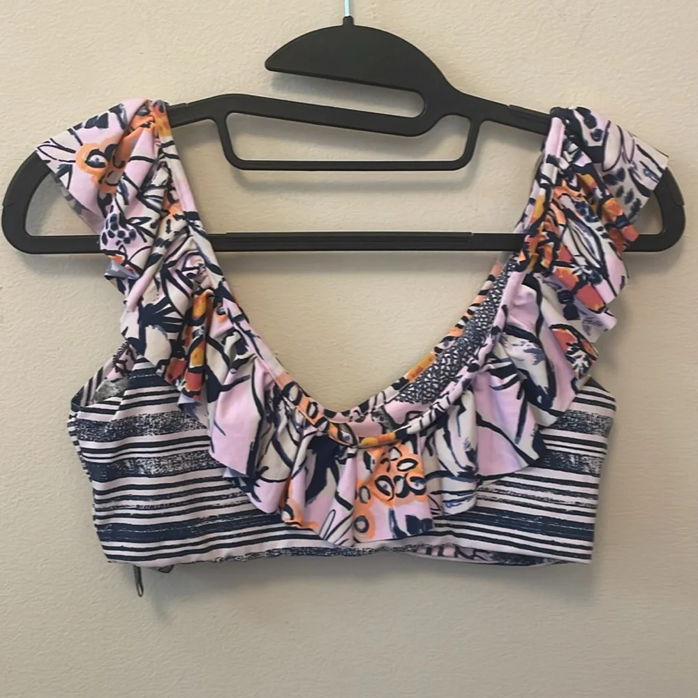 Maaji girls bikini top swimsuit kids size 16 ruffle multi color Hello Linda